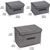 DIMJ 3 Pack Foldable Storage Boxes with Lids, Collapsible Storage