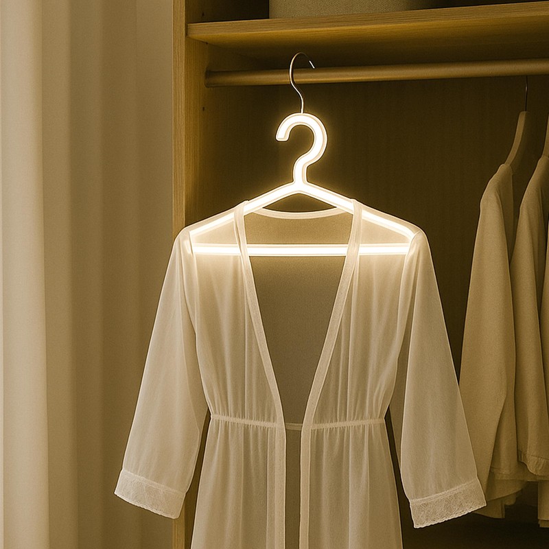 LED Neon Light Hangers Display Stand 15''x8'', USB Powered Clothes