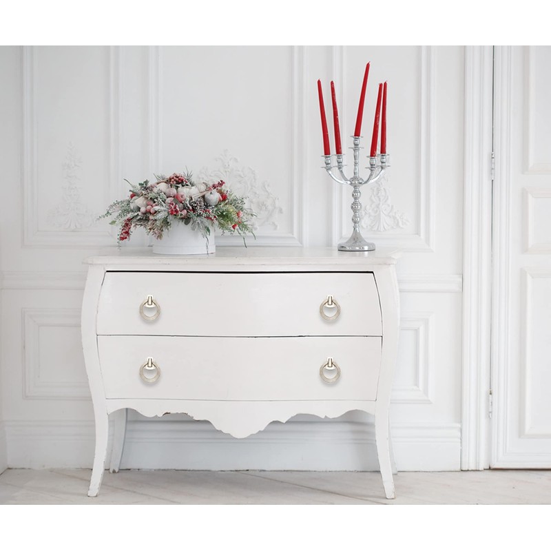 skohom 5 Packs Ring pulls,2.2" Footed Nickle Drawer pulls,Heavy Duty