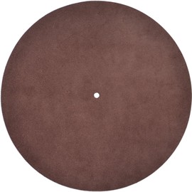 Genuine Leather Turntable Platter Mat - Brown Suede