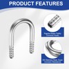 PATIKIL 5/16インチ（8mm）x 5/16インチ（8mm）ホースバーブ継手304ステンレス鋼製U字形ジョイントコネクタバーブ継手メタルスプライサー2個