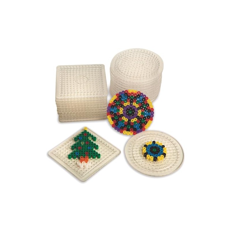 Fuse Bead Pegboard, Round & Square (Pack of 24)