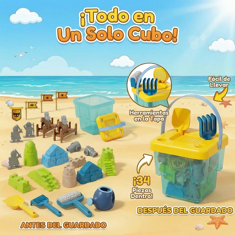 34 Piezas Juguetes de Playa para Niños