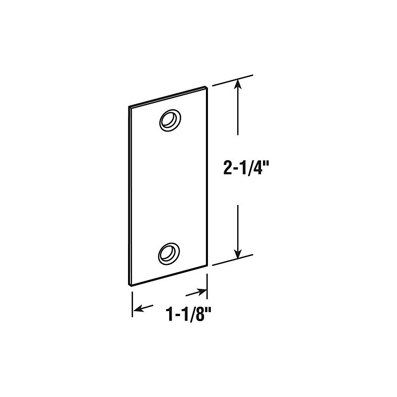 Prime-Line U 9497 Steel Door Edge Hole Filler Plate, 1-1/8