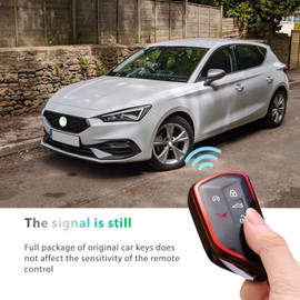 GAFAT Key Case for 2020-2025 Golf 8 8.5 Tiguan 3/Seat Leon 4 Ateca Tarraco/Formentor Born/Octavia 4 Kodiaq ii Enyaq/ID3 ID4 ID5 ID7 Passαt B9 Multivan T7, Protective Case, TPU Silica Gel (Red)