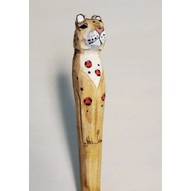 Handmade Leopard Wooden Pen Hand Carved Wood Ballpoint Hand Made Handcrafted V105