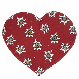 Cherry Stone Cushion Heart Approx. 30 x 25 cm Flower Edelweiss Heat Cushion Grain Cushion A Charming Gift