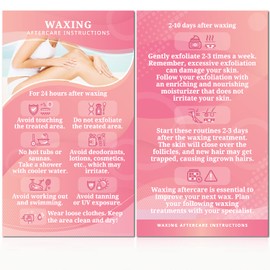 Havongki - 100 Pack - 2 x 3.5" Premium Waxing Aftercare Instructions Cards PMU Care Supplies for Professional Esthetician - WA05A100_N