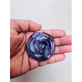 Amethyst Crystal Rose, Amethyst Hand Carved Flower, Amethyst Crystal Flower, Handmade Crystal Rose, Hand Carved Rose, Home Decor Office Table Decor Reiki Healing Crystal Antique Showpeiece 50-60MM