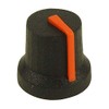 Soft Touch Knob Rubber BLK/ORG 16.2mm - 1 Piece -