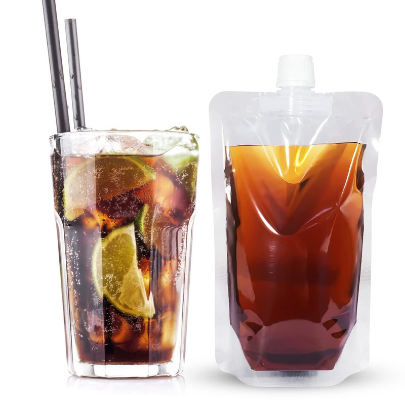 Keon Plastic Flasks - Leak-Proof, Reusable, Flexible Juice Drink Bags,