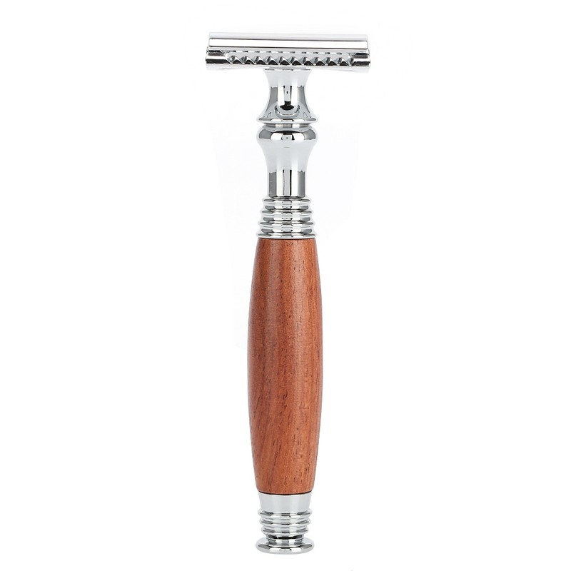 Classic Style Wooden Handle Double Blade Manual Razor for Man's