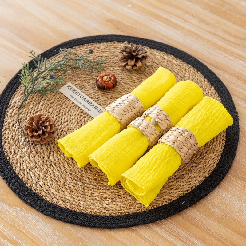 Keketoarrange Cheesecloth Napkins 17x17 Inches Cloth Napkins Reusable Handmade Washable