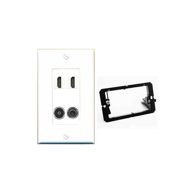RiteAV 2 Port HDMI 1 Toslink 3.5mm Jack Wall Plate