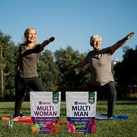 Wellthy Multivitamínico Premium para Mujer 60 Cápsulas 1150mg c/u. 26 Vitaminas y Minerales, Solo 1 Cápsula al Día, Bottle Free.