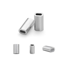 BLUEWING Single Barrel Crimp Sleeves for Fishing Line 100pcs Aluminum Oval Crimping Connectors 1.5 * 0.75 * 10mm