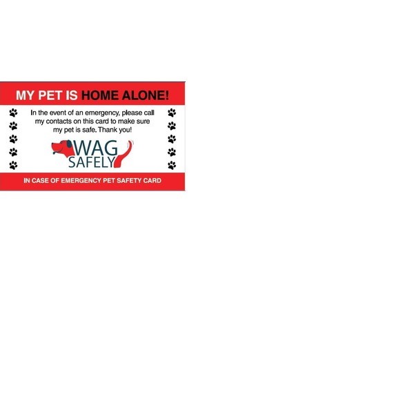 WagSafely Pet Home Alone Emergency Wallet Cards (Set of 5)