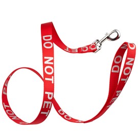 Dogline Red - DO NOT PET Nylon Leash Printed with Reflective Letters for Small Medium and Large Dogs Do Not Pet ESA Training Working W 5/8" x L 6 ft