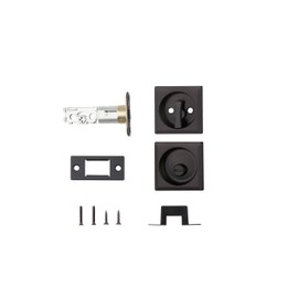 Kwikset 335SQT-514 Privacy Pocket Door Locks, Matte Black