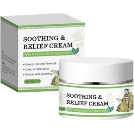 Soothing Relief Cooling Comfort Moisturizer Cream, Natural Hydrating & Cooling Ointment to Relieve Dryness With Honeysuckle & Peppermint(1Oz/Pcs)