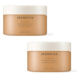 Aromatica Glow Vita Good Night Cream 90ml x 2 Moisturizing Skincare Basic Cosmetics Gift / 아로마티카 글로우비타 굿나잇 크림 90ml x 2 보습 촉촉한 스킨케어 피부관리 기초화장품 선물