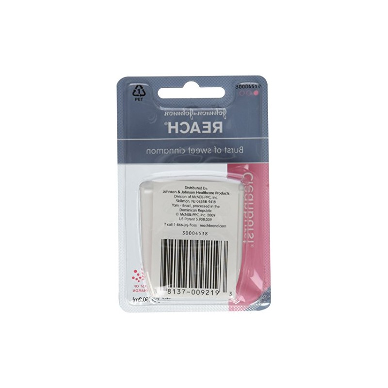 Reach Johnson and Clean Burst Waxed Floss, Cinnamon, 6 Count