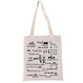 G2TUP Hiking Lover Gift I Love Hiking Tote Bag Hiker Handbag Adventurist Gift Climbing Camper Lover Gift Outdoor Lover Merch (I Love Hiking TB)
