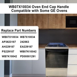 Range Oven Door Handle End Cap (Black) Part WB07X10034 Replacement For General Electric Oven End Cap Handle Replaces AP3623187, 242863, AH229187, EA229187, PS229187, WB07K10042, WB7K10042, WB7X10034