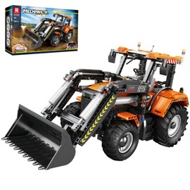 Reobrix Loading Tractor Building Blocks for Adults with Remote Control - Architectural Model Kit for Teens, STEM Engineering Building Toys for Ages 14 and up (22024)