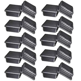 20 Pieces 2 inch Square Tubing End Caps 2"x2" Square Plastic Plugs 2x2 Plastic End Caps for Furniture/Fencing Post/Fitness Eqpt