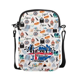 AKTAP Iceland Gifts And Souvenirs Home Is Where The Iceland Is Crossbody Bag Iceland Travel Bag for Iceland Lover Gifts (cb, Iceland Mini CB-HT)