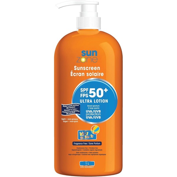 Sunzone SPF 50+ Sunscreen Lotion, 1L Bottle w Pump