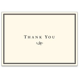 Superfine Printing Inc. 25 Cream Thank You Note Cards & Envelopes (5 X 7) - This is not a fold over card -