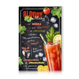 Cocktail Recipes 20 x 30 cm Aluminium Sign Decorative Metal Sign Decoration for Bar Counter Pub Kitchen Cafe Birthday Gift Recipe RV003 (21 Bloody Mary)