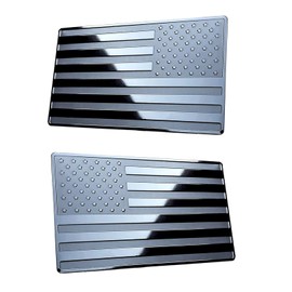 SIPYTOPF 3D American Flag Metal Car Sticker,5" x 3" American Flag Military Patriotic Emblem Decal for Cars,Trucks,SUV,Laptop,Window,Motorcycle (Black)