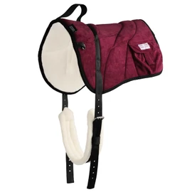Harrison Howard Ergonomically Designed Correct Bareback Pad with Side Pockets Extra Thick Center for Maximum Support Anti-Slip Bareback Pad Comes with Matching Girth Burgundy