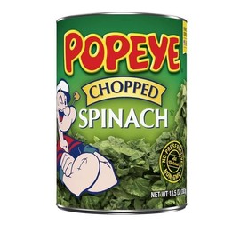 Popeye Canned Chopped Spinach, 13.5 oz. (Pack of 12)