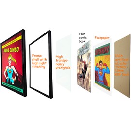 ReqiHome Comic Book Frame, 8 Pack, UV Protection, Fits Current and Standard Size comic books up to 6 3/4" x 10 1/4", Wall or Tabletop Display