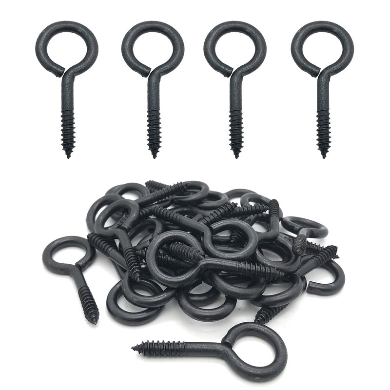Screw Eyes, 2 Inch Metal Eye Hook, Zinc Plated Self