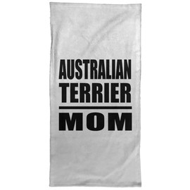 Designsify Gifts, Australian Terrier Mom, Hand Towel 15x30 inch Soft Tea Dish Cloth for Kitchen Bath, for Birthday Anniversary Mom Dad Parents Fathers Mothers Day Party, to Men Women Him Her Friend