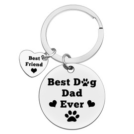 Ximalun Dog Dad Gifts Keyring Fathers Day Gift Best Dog Dad Ever Keyring Christmas Birthday Gifts for Dog Dad Dog Father Dog Owner Gifts Dog Lover Gifts Dog Dad Gifts for Men