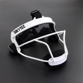 GIKYTEC Softball Facemask Durable and Maximum Protection Protective Softball Infielder's Face Shield (White)