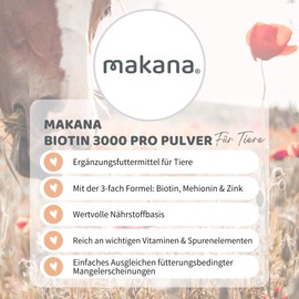 Makana Biotin 3000 Pro Powder for Strong Hooves, 1000 g (1 x 1 Kg Bag)