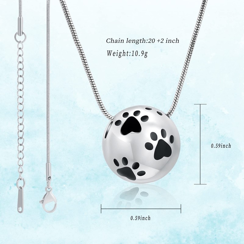 QGJNSGC Pet Urn Necklace for Ashes for Dogs, Pet Cremation