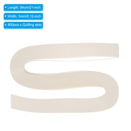 PATIKIL 600pcs Quilling Strips Paper 3mm(1/8") 54cm Origami Paper Quilling Strip for Art DIY Hand Craft Christmas, Cream White