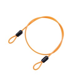 Security Cable Lock - ShiningUU 1Pcs 2.5mm x 1m Orange PVC Coated Steel Wire Rope Security Cable with Cut-Resistant Braided Design, High Security Bicycle Lock Cable for Outdoor Travel/Gate/Bike