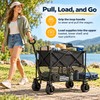 2-Tier Folding Utility Wagon for Outdoor Transport - 220 lb
