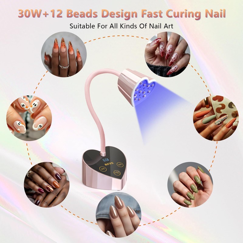 BETE Mini UV Nail Lamp Flash Cure Gel Nail Polish,