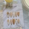Luxury gold chandelier handmade nail tip - Almond / 럭셔리