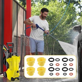 Yuio 20pcs Pressure Washer O-Ring Nozzle Set for Karcher K2 K3 K4 K5 K6 K7 Hose Nozzle, O Ring Seal 2.640-729.0 Rubber for Karcher Lance Hose Nozzle Spare Replacements, Cleaning Tools Accessories